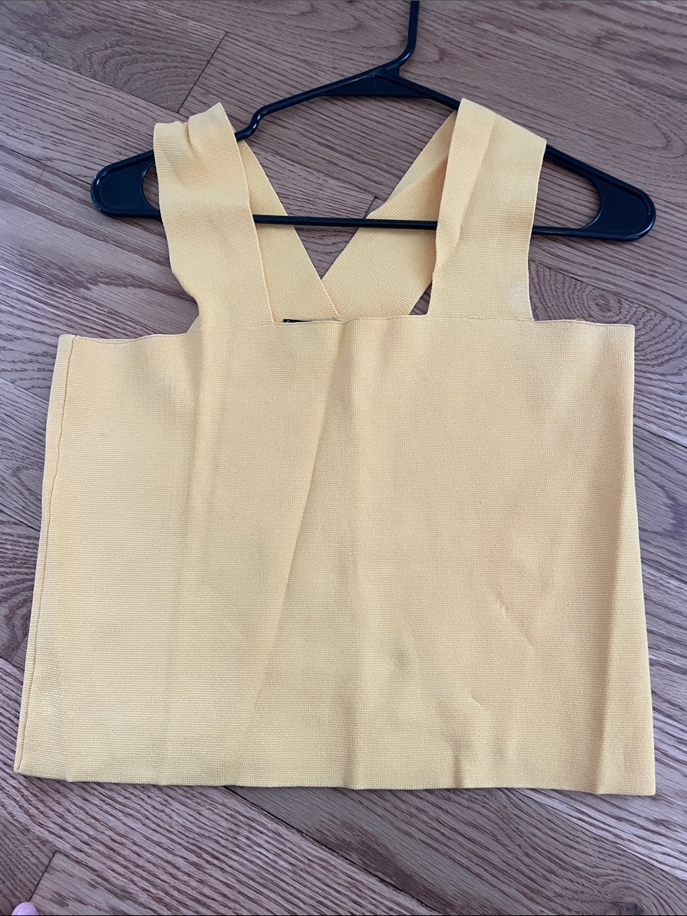 House of Harlow 1960 Pale Yellow Cross-Back Crop Tank